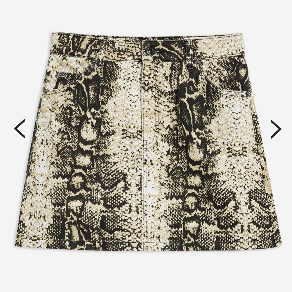 Topshop snake print skirt